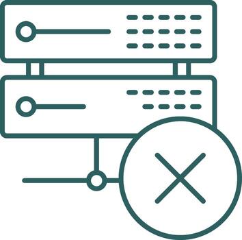 Eliminar datos línea degradado redondo esquina icono vector