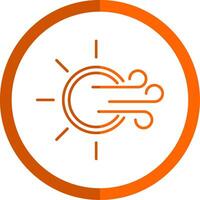 Windy Line Orange Circle Icon vector
