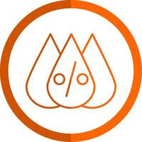 Humidity Line Orange Circle Icon vector