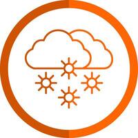 Snowy Line Orange Circle Icon vector