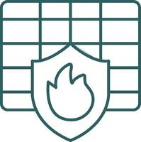 Firewall Line Gradient Round Corner Icon vector