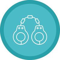 Handcuffs Line Multi Circle Icon vector