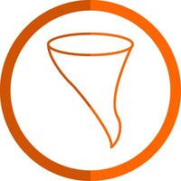 Tornado Line Orange Circle Icon vector