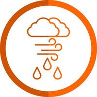 Humidity Line Orange Circle Icon vector