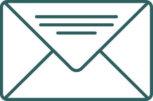 Email Line Gradient Round Corner Icon vector