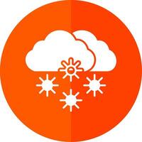 Snowy Glyph Red Circle Icon vector