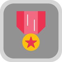 Medal Of Honor Flat Round Corner Icon vector