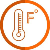 Fahrenheit Degrees Line Orange Circle Icon vector