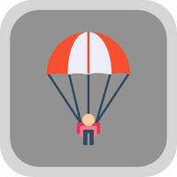 Parachuting Flat Round Corner Icon vector