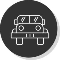 Military Jeep Line Grey Circle Icon vector