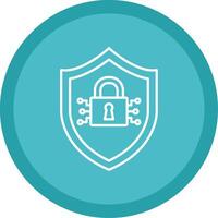 Cyber Security Line Multi Circle Icon vector