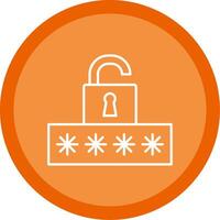 Broken Password Line Multi Circle Icon vector