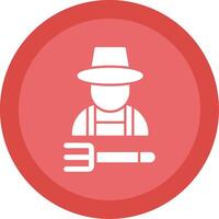 Farmer Glyph Multi Circle Icon vector