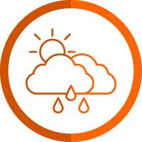 Cloudy Line Orange Circle Icon vector