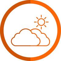 Day Line Orange Circle Icon vector