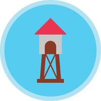 Watchtower Flat Multi Circle Icon vector