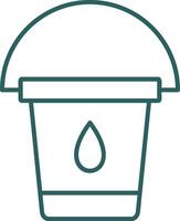 Water Bucket Line Gradient Round Corner Icon vector