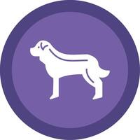 perro glifo multi circulo icono vector