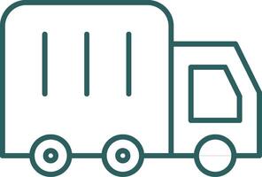 Lorry Line Gradient Round Corner Icon vector