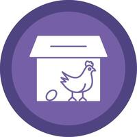 Chicken Coop Glyph Multi Circle Icon vector