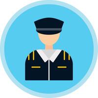 Pilot Flat Multi Circle Icon vector