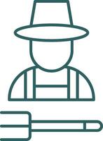 Farmer Line Gradient Round Corner Icon vector