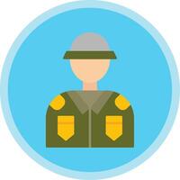 Soldier Flat Multi Circle Icon vector