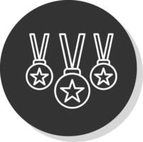 Ranking Line Grey Circle Icon vector