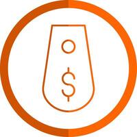 Tag Line Orange Circle Icon vector