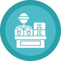 Canteen Glyph Multi Circle Icon vector