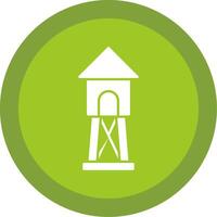 Watchtower Glyph Multi Circle Icon vector