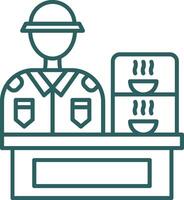 Canteen Line Gradient Round Corner Icon vector