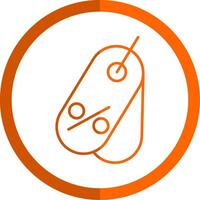 etiqueta línea naranja circulo icono vector