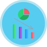 Pie Chart Flat Multi Circle Icon vector