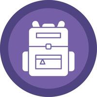 Backpack Glyph Multi Circle Icon vector