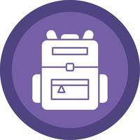 Backpack Glyph Multi Circle Icon vector