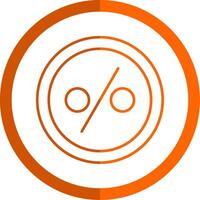 etiqueta línea naranja circulo icono vector