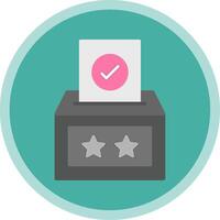 votación caja plano multi circulo icono vector