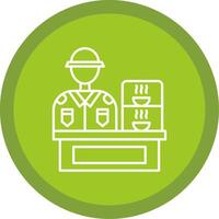 Canteen Line Multi Circle Icon vector