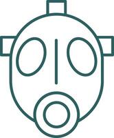 Gas Mask Line Gradient Round Corner Icon vector