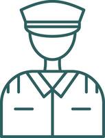 Pilot Line Gradient Round Corner Icon vector