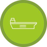 Aircraft Carrier Line Multi Circle Icon vector
