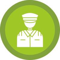 Pilot Glyph Multi Circle Icon vector