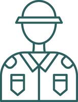 Soldier Line Gradient Round Corner Icon vector