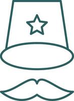 Top Hat Line Gradient Round Corner Icon vector