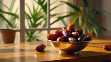 delicious dates on the table photo
