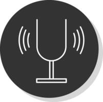 Tuning Fork Line Grey Circle Icon vector