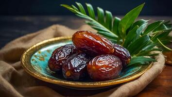 delicious dates on the table photo