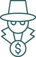 Fraud Line Gradient Round Corner Icon vector