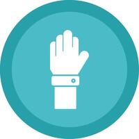 Raise Hand Glyph Multi Circle Icon vector